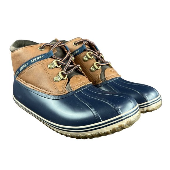 Sperry Top-Sider Bowline Navy Tan Rain Boots Youth Boy's Size 5 M - Picture 4 of 10